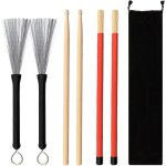 1 paire de baguettes de tambour 5a ensemble de baguettes d'rable 1 paire de brosses mtalliques de tambour ...