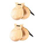 1 paire de castagnettes espagnoles castagnettes flamenco avec corde traditionnel bois main percussion ...