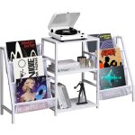 1 pice meuble platine vinyle avec rangement, rangement vinyle pouvant accueillir jusqu'a 200 albums, ...