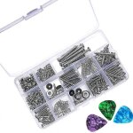 1 set kit de vis de guitare electrique bote de tri pour chevalets de guitare electrique micros accordeurs ...