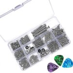 1 set kit de vis de guitare electrique boîte de tri pour ponts de guitare electrique micros tuners switches ... 1 set kit de vis de guitare electrique boîte de tri pour ponts de guitare electrique micros tuners switches ...