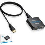 1 x 2 splitter hdmi 4k rpartiteur hdmi 1 entre 2 sorties support 4k@30hz 1080p 3d aluminum hdcp 1, ...
