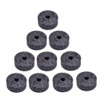 10 feutres pour pieds de cymbales. feutres ronds pour charleston, pour batterie, en gris.