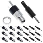 10 pcs 3. 5mm stro jack montage sur panneau connecteur audio femelle plaqu nickel pj - 392 prise audio ...
