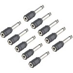 10 pices 6. 35mm mle a 3. 5mm femelle stro audio adaptateurs de prise casque pour ecouteurs ecouteurs ...