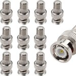 10 pices adaptateur bnc mle  f femelle, prise bnc mle fiche vers femelle f coaxial rf connecteur ...