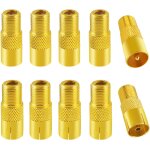 10 pices adaptateur de f femelle  mle femelle coaxiale rf, tv 9. 5 5 mle & 5 femelle  connecteur ...