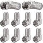 10 pices adaptateur satellite coud  90, adaptateurs coud f femelle  mle, adaptateur coaxial rg6 ...