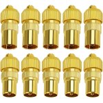 10 pi�ces connecteur coaxiaux en m�tal pour antenne tv, connecteur d'antenne tv 5 m�le et 5 femelle, ...