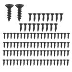 100 pcs guitare & basse pickguard vis pour strat & tele, noir