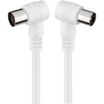 11522 cable antenne tv 5m / 2x prise antenne coude 90 / coaxial mle a coaxial femelle / cble 70 db ...