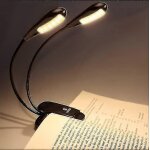 12 led rechargeable warm book light / music stand light, clip on reading light dans le lit, protection ...