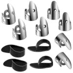 12 pcs steel finger picks set, m�diators en m�tal adjustable bass finger picks adapt�s a la guitare, ...