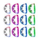 12 pices allumer led tambourin, tambourin clignotant musical glow tambourins percussions a main