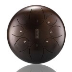 12 pouces 8 notes steel tongue percussion drums handpan instrument avec drum maillets and bags, black ...