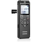 128gb enregistreur vocal dictaphones numriques, 1536kbps activ par la voix enregistreur audio avec ...