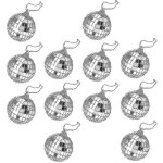 12pcs 5cm miroir de boule de disco miroir partie d�cor de no�l avec des sangles