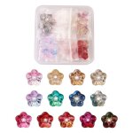 130 perles de verre trompette fleur, couleur mixte pour la fabrication de bijoux, collier, bracelet, ... 130 perles de verre trompette fleur, couleur mixte pour la fabrication de bijoux, collier, bracelet, ...