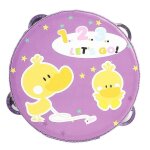 15cm bois handheld tambourin main tambour bell musical percussion instrument jouet cadeau (2 #)