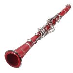 17 touches drop b clarinette multicolore avec etui portable / chiffon de nettoyage, rouge