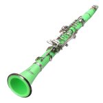 17 touches drop b clarinette multicolore avec etui portable / chiffon de nettoyage, vert