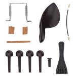 1set bois d'�b�ne pi�ces de violon 4 / 4 raccords mentonni�re chevilles cordier accordeurs cheville d'extr�mit ...