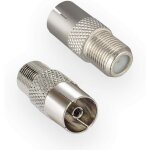 1x adaptateur d'antenne sat : prise f (satellite dvb - s / s2 femelle) vers prise iec (tlvision par ...