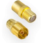 1x adaptateur d'antenne sat : prise f (satellite dvb - s / s2 raccordement mle)  prise iec (tv par ...