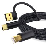 2 - en - 1 imprimante usb b vers usb c / a cble midi pour pc, clavier, imprimante 3meter