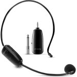 2 en 1 micro serre tte /  main, uhf microphone  transmission de 50m, micro sans fil rechargeable pour ...