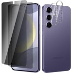 2 + 2pack pour samsung galaxy s24 plus de protection verre tremp� anti - espion + protecteur d'objectif ...