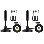 2 antennes de tlvision numrique hd d'intrieur avec signal intelligent, 1080p, 4k, chanes de tlvision ...