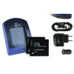 2 batteries + chargeur usb dmw - ble9 / ble9e pour panasonic lumix dmc - gf3, gf5