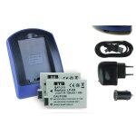 2 batteries + chargeur usb lp - e8 pour canon eos 550d, 600d, 650d, 700d