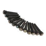 2 ensemble de 6pcs guitare acoustique chevalet broches noir eb�ne avec shell / abalone dots