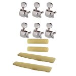 2 jeux d'crous de selle a pont en os pour guitare acoustique a 6 cordes + accordeurs semi ferms 6r