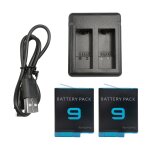 2 pack batteries 1720mah 2 fa�on usb chargeur rapide avec type - c cordon pour gopro hero 9 smart et ...