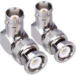 2 pack bnc mle vers femelle adaptateur coud 90 degrs rf coaxial pour camras de scurit / cble d'extensio ...
