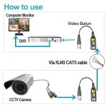 2 paires 8mp passif hd bnc metteur - rcepteur vido balun metteur ahd / tvi / cvi / cvbs connecteurs ...