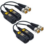 2 paires d'�metteur - r�cepteur vid�o balun hd bnc passif 8mp / 4k via un c�ble utp rj45 connecteurs ...