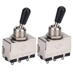 2 pc guitare 3 voies commutateur a bascule, m�tal ferm� s�lecteur avec pointe noire bouton pi�ce de rechange ...