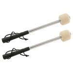 2 pcs 12. 5inch bass steel drum mallets, baguettes de tambour en feutre avec poign�e en acier inoxydable, ...