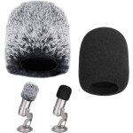2 pcs bonnette microphone anti vent mousse fourrure artificielle housse de micro casque rode couvre mousse ...