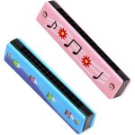 2 pcs cartoon harmonica pour enfants, harmonica pour enfants, 16 trous double range diatonique, convient ...