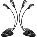 2 pcs clip de lumire de stand de musique sur les lumires de livre a led double bras de lecture lumires ...