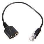 2 pcs / lot 25cm double 3. 5mm audio jack femelle � m�le rj9 adaptateur convertisseur c�ble pc ordinateur ...
