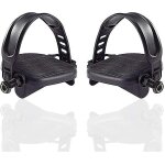 2 pcs / set pdales de vlo d'exercice avec sangles de vlo stationnaire antidrapantes, noir