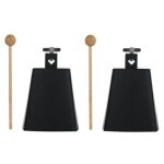 2 pièces 5 pouces vache cloche fabricant de bruit cowbell instrument de percussion avec poignée bâton ... 2 pièces 5 pouces vache cloche fabricant de bruit cowbell instrument de percussion avec poignée bâton ...