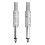 2 pi�ces adaptateur audio coupleur m�le joiner guitare ecouteur droit jack brancher connecteur 6, 35 ...