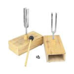 De 2 pices avec bote de rsonateur en bois, instrument exprimental de vibration 440hz avec 1 heurtoir ...